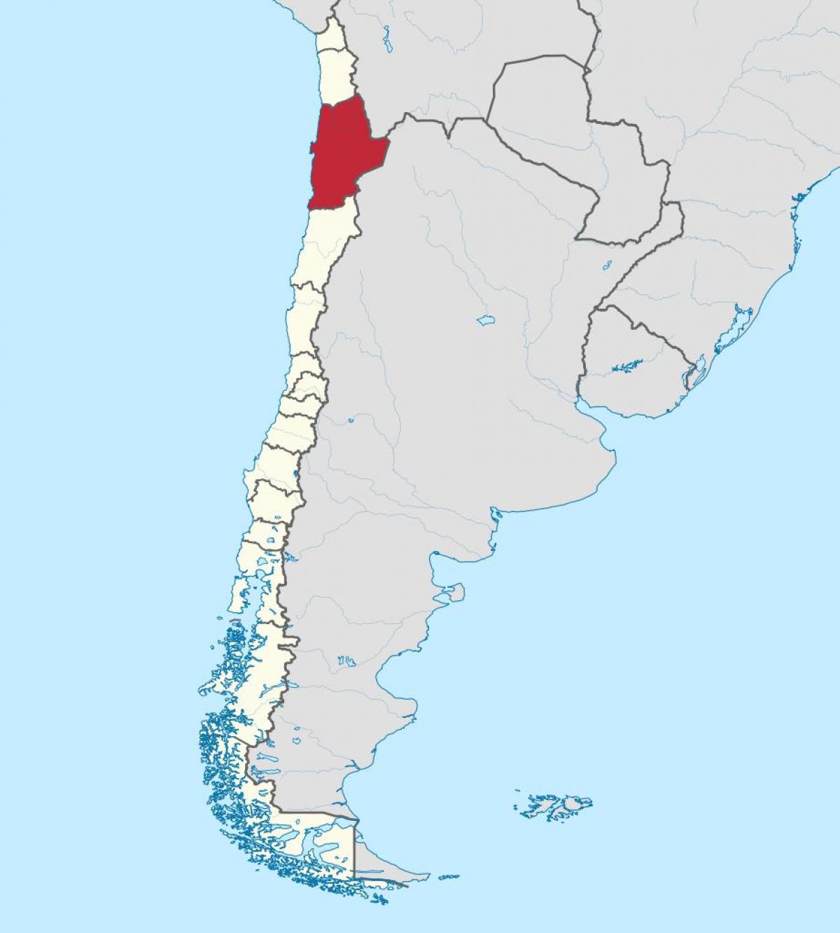 Karta antofagasta, Čile