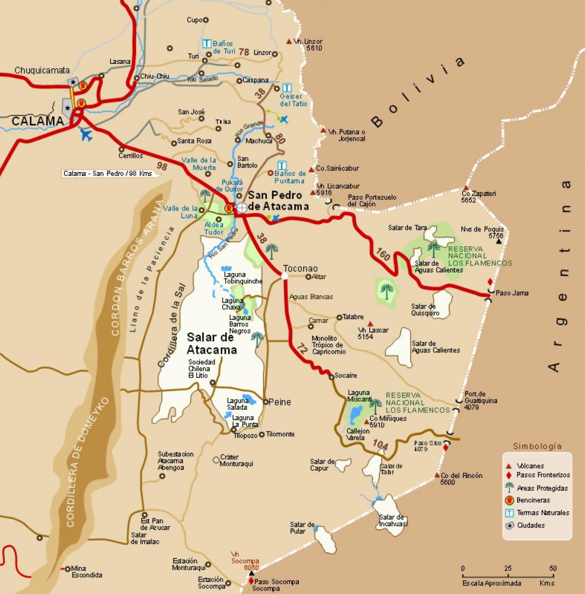 Karta atacama u Čileu