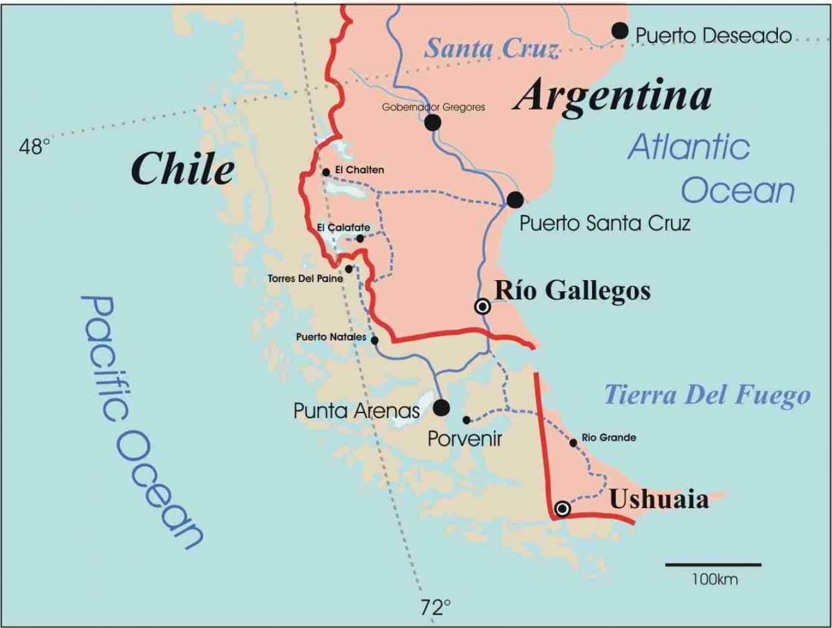 Karta patagoniji u Čileu