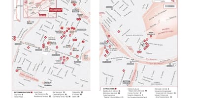 Centar grada Santiago de Čile na karti